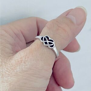 Sterling Silver Infinity Heart Ring, Eternity Love Rings, Celtic Knots Jewelry